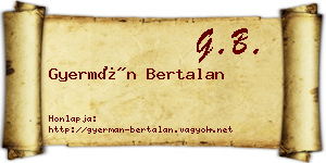Gyermán Bertalan névjegykártya