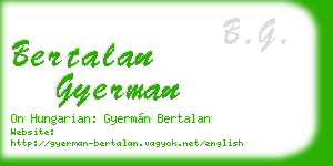 bertalan gyerman business card
